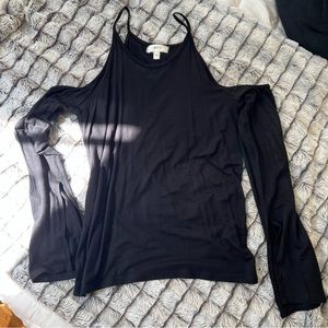 Long Flare Sleeve, Cut-out shoulder, Fashion Top